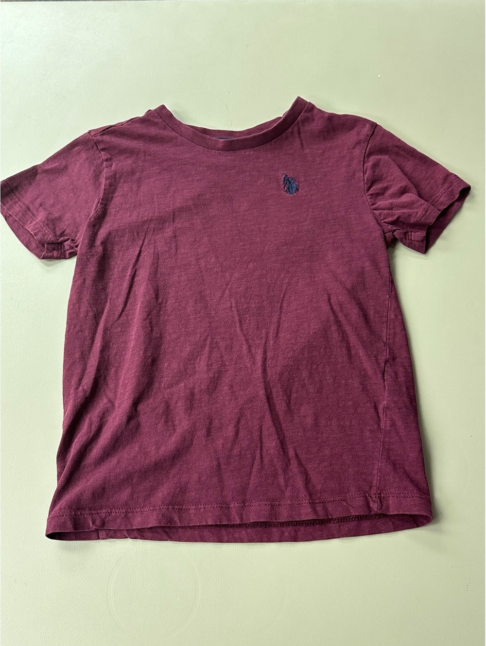 U.S. Polo Assn. Boys' Burgundy Short Sleeve T-Shirt Size M (8)
